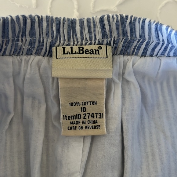 L.L. Bean - Girls Blue and White Pinstripe Lined Ruffle Skirt - Picture 4 of 4